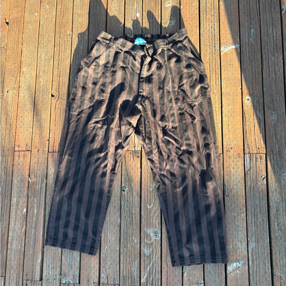 Big Bud Press Work Pants in Black and Brown Stripes